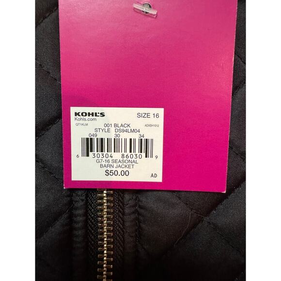 Girls So outerwear / jacket / coat Zip front with zip pockets BLACK SIZE 16 - Picture 5 of 6